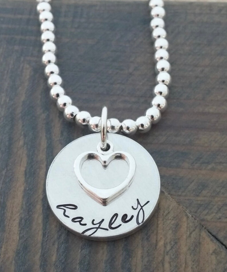 Custom Heart Bracelet~Sterling Silver